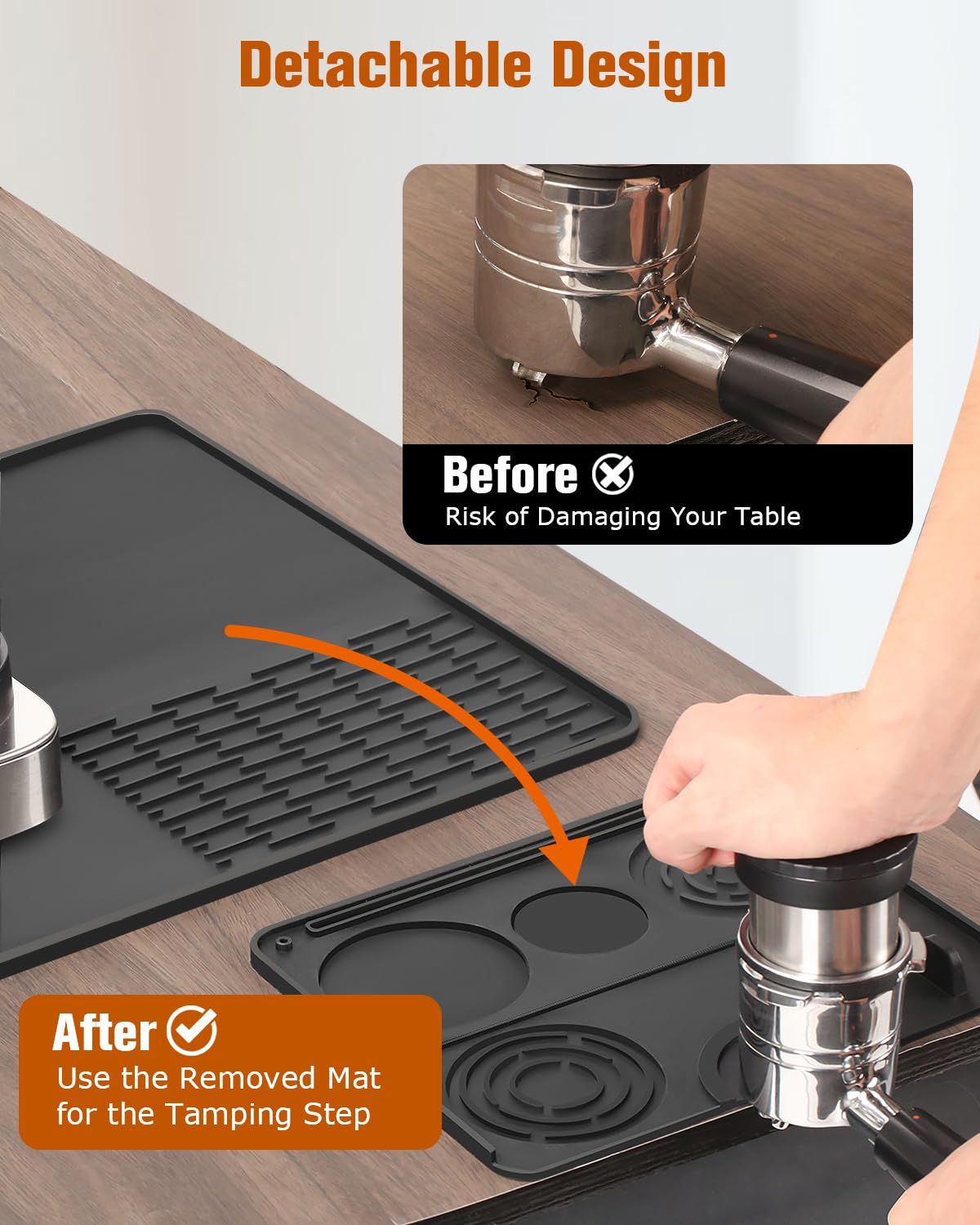 Tiga silicone mat includes removable drying pad for cups and tools