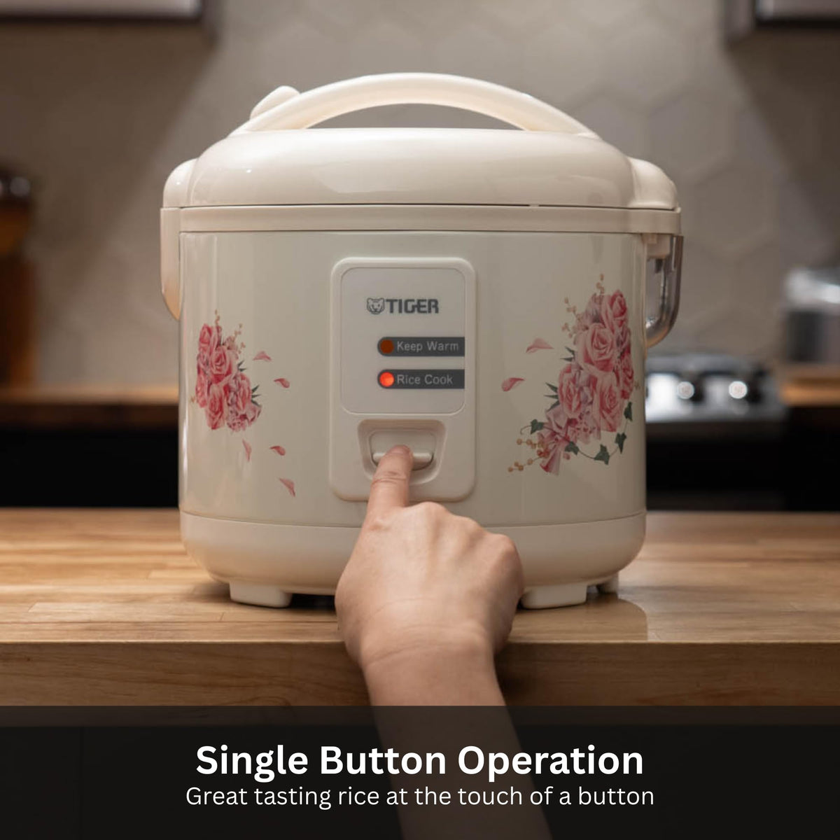 Tiger JAZ-A10U-LF conventional design enhances kitchen style and reliability.
