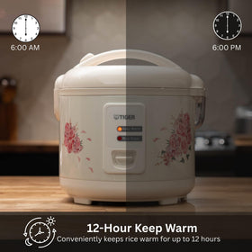 Tiger JAZ-A10U-LF steam basket included for versatile meal prep.
