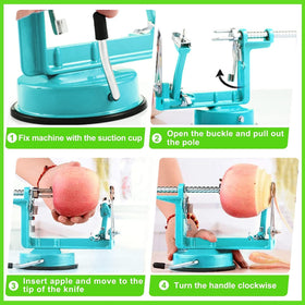 Tigwin Apple Peeler Blue ergonomic handle reduces fatigue during prep.