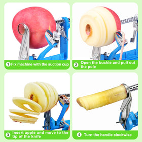 Tigwin Apple Peeler features stainless steel blades for clean cuts.