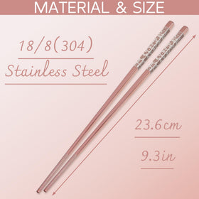 TIICOO dishwasher-safe pink chopsticks easy to clean after meals