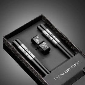 TIICOO chopsticks with maple leaf engraving for refined dining experiences.