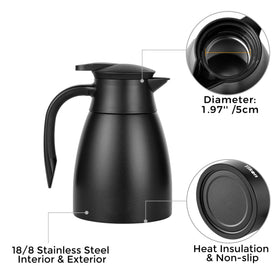 Tiken carafe with silicone base seen on a countertop keeps stability during pouring