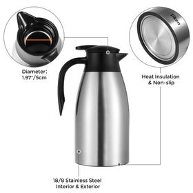 Tiken 18/8 stainless interior and exterior for durability and easy cleaning.