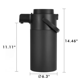 Tiken Airpot pump action shot shows smooth dispensing for hot beverages.