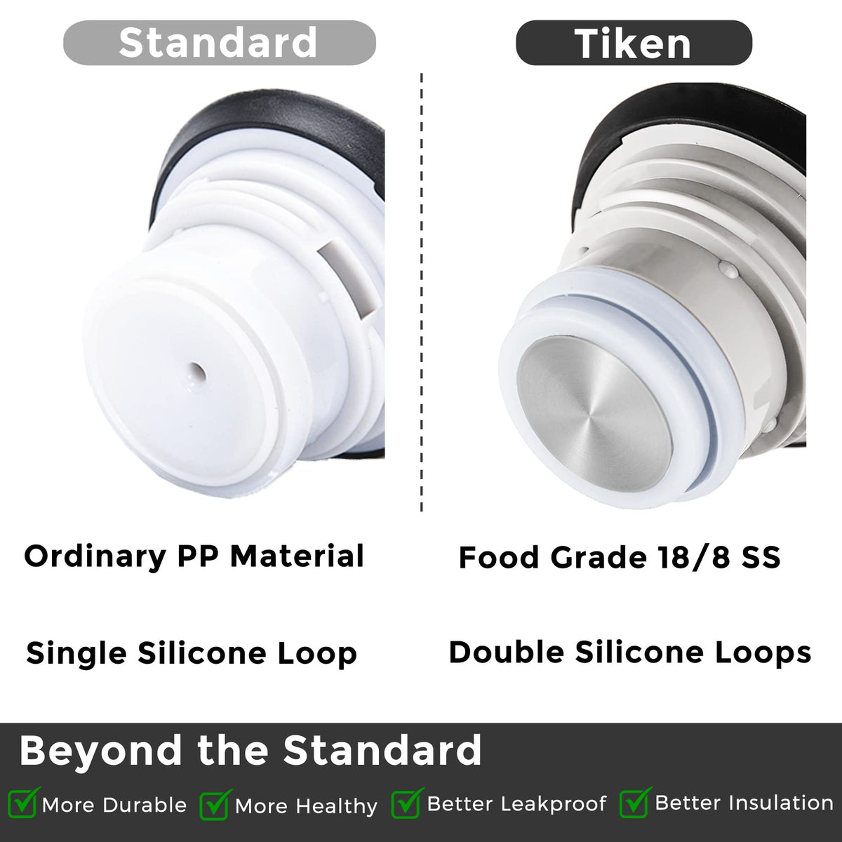Tiken stainless steel interior and exterior for durable everyday use