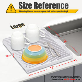 TIKNIK mat with built-in drain redirects water to sink for a cleaner counter.