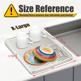 TIKNIK mat with built-in drain channel directs water into the sink.
