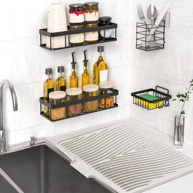 TIKNIK mat dries dishes on the countertop with airflow.