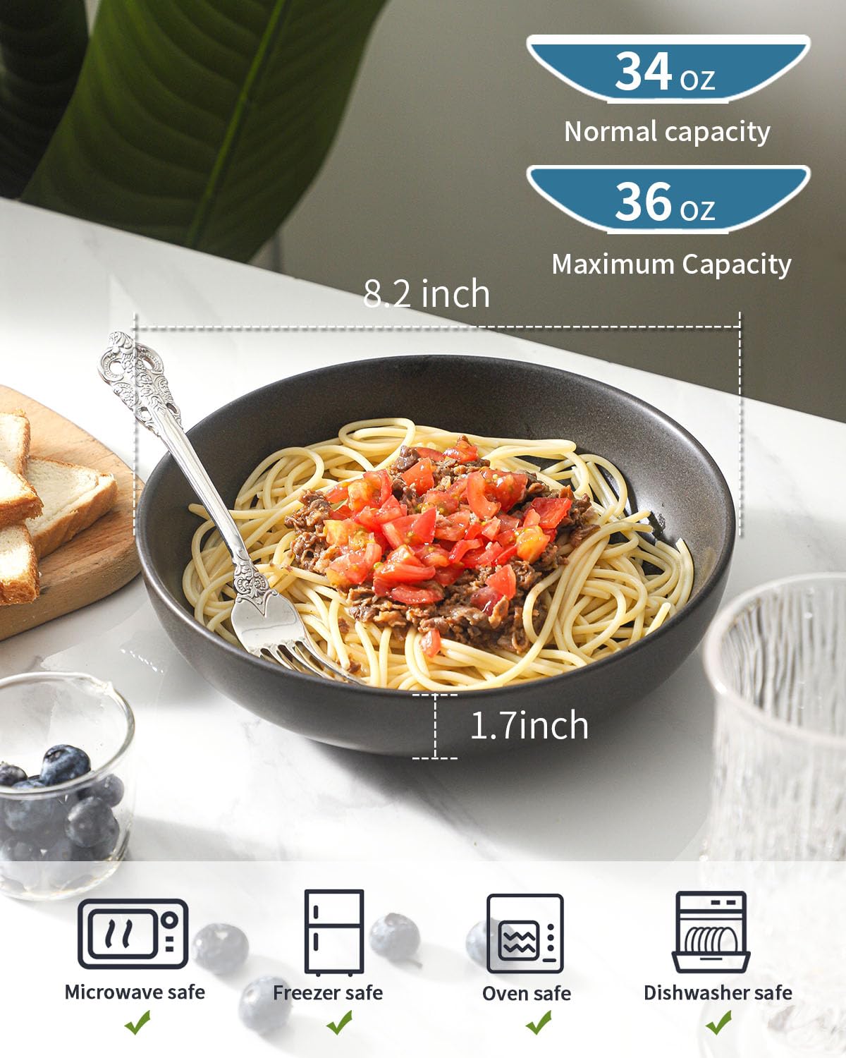 Tikooere high-edge bowls prevent spills during sauces and toppings.