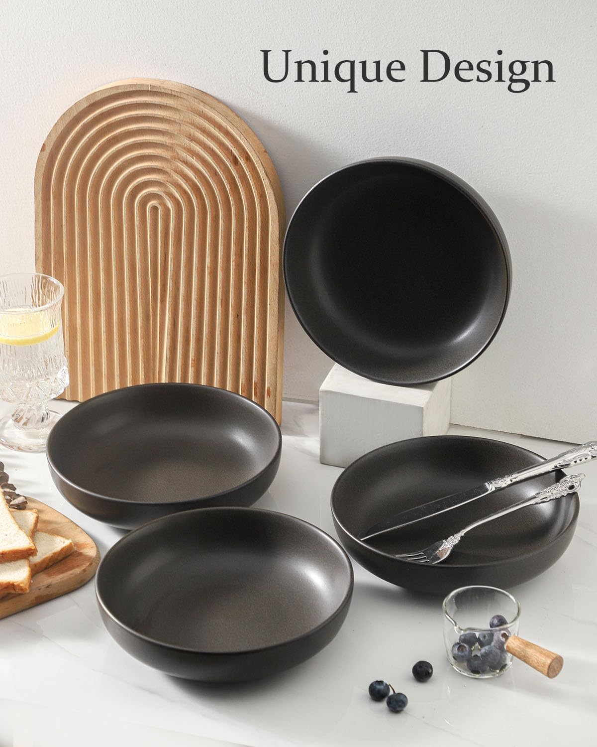 Tikooere microwave and dishwasher-safe stoneware for convenient cleanup.