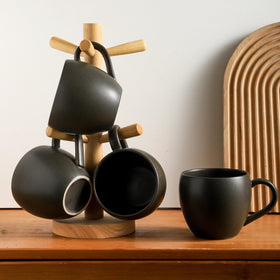 Tikooere modern black kitchen mug design adds a sleek touch to any setup.