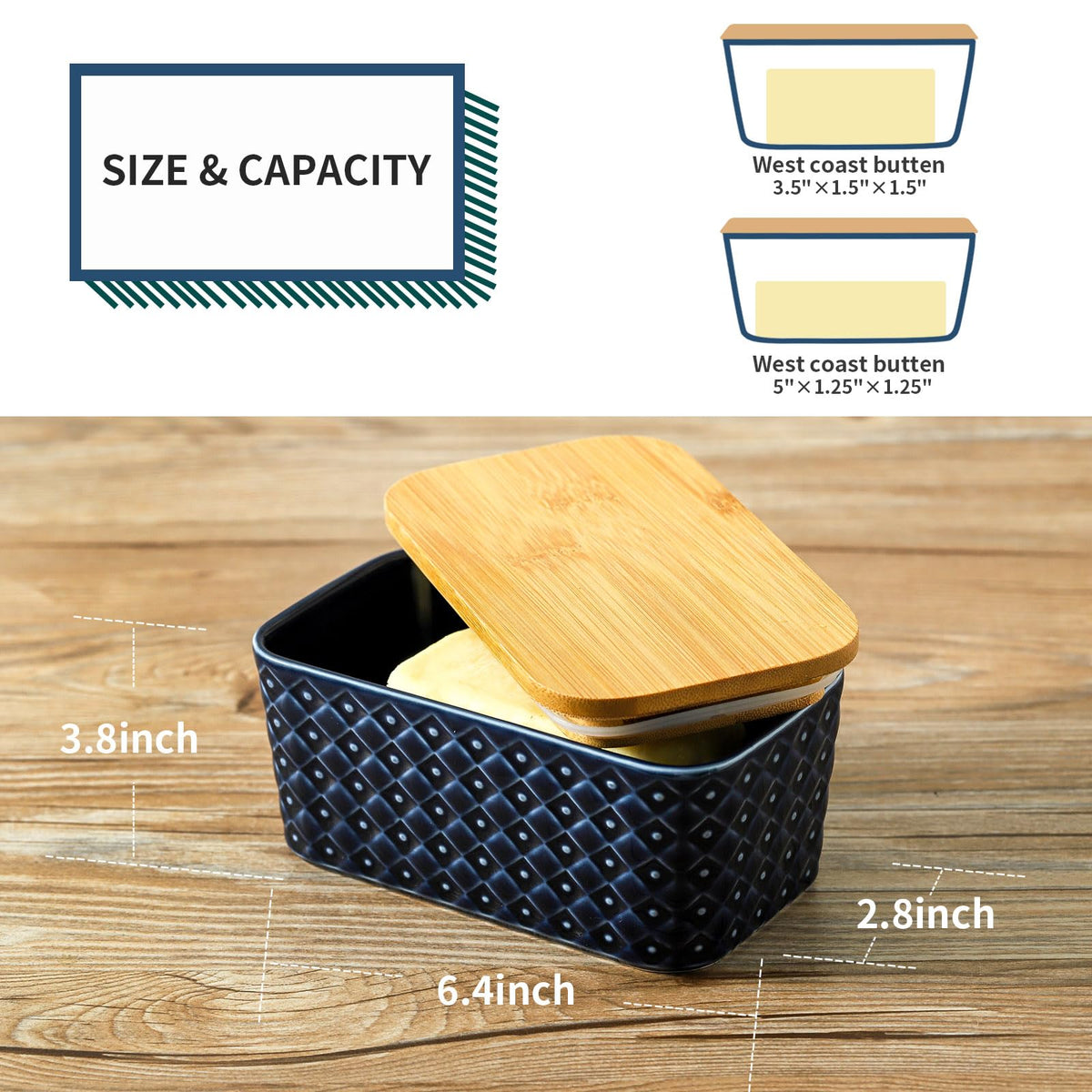 Tikooere porcelain butter dish is dishwasher safe for quick cleanup.