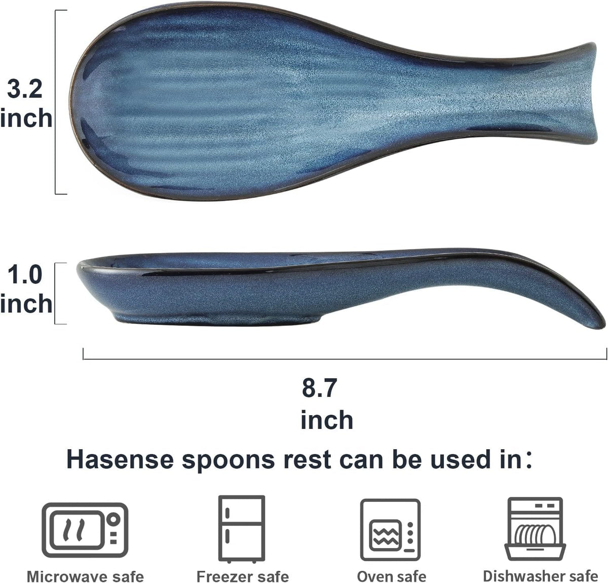 Tikooere blue ceramic spoon rest adds a vintage touch to kitchens