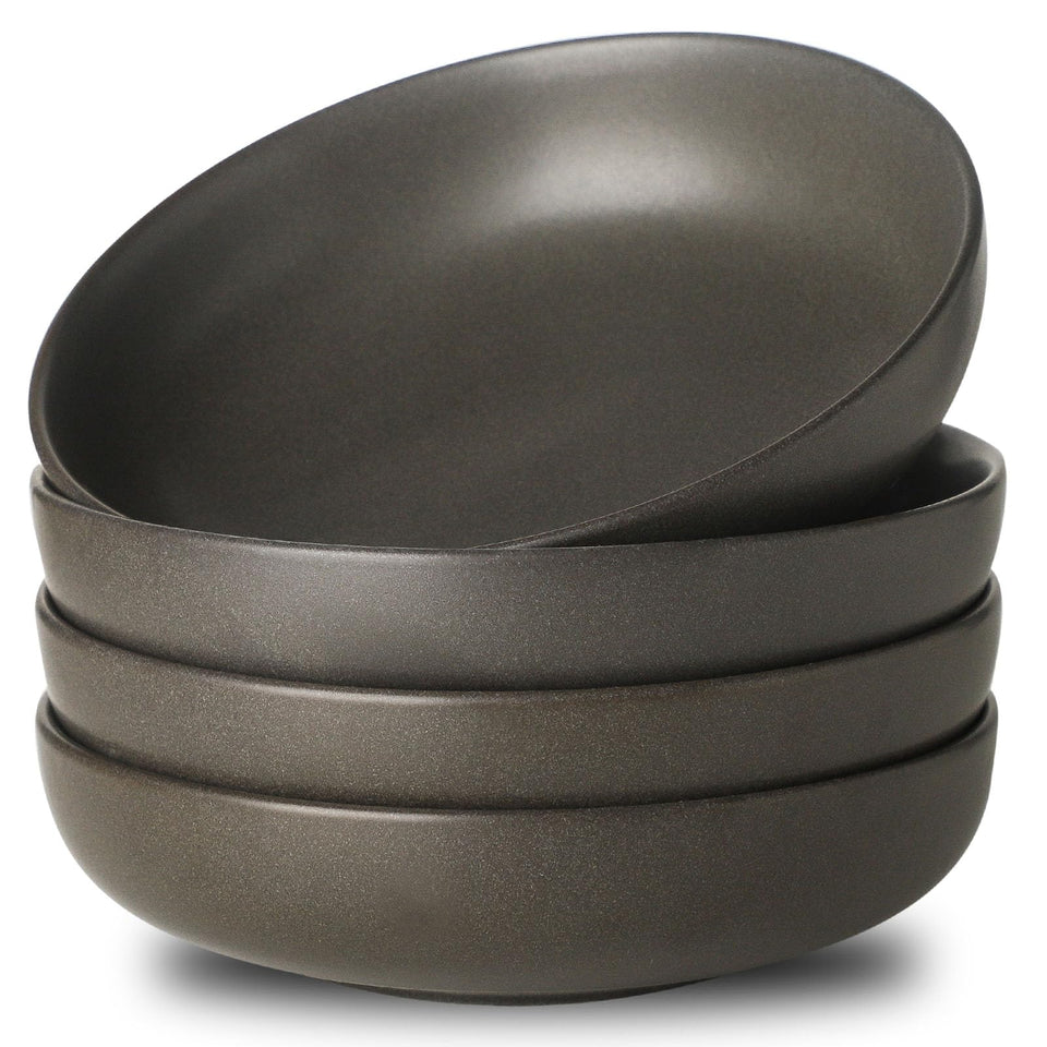 Tikooere stoneware pasta bowls 34oz set of 4, generous portions for family meals.