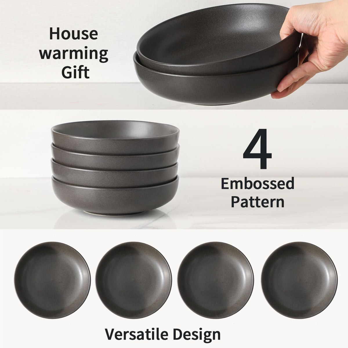 Tikooere wide, shallow bowls ideal for ramen or cereal portions.