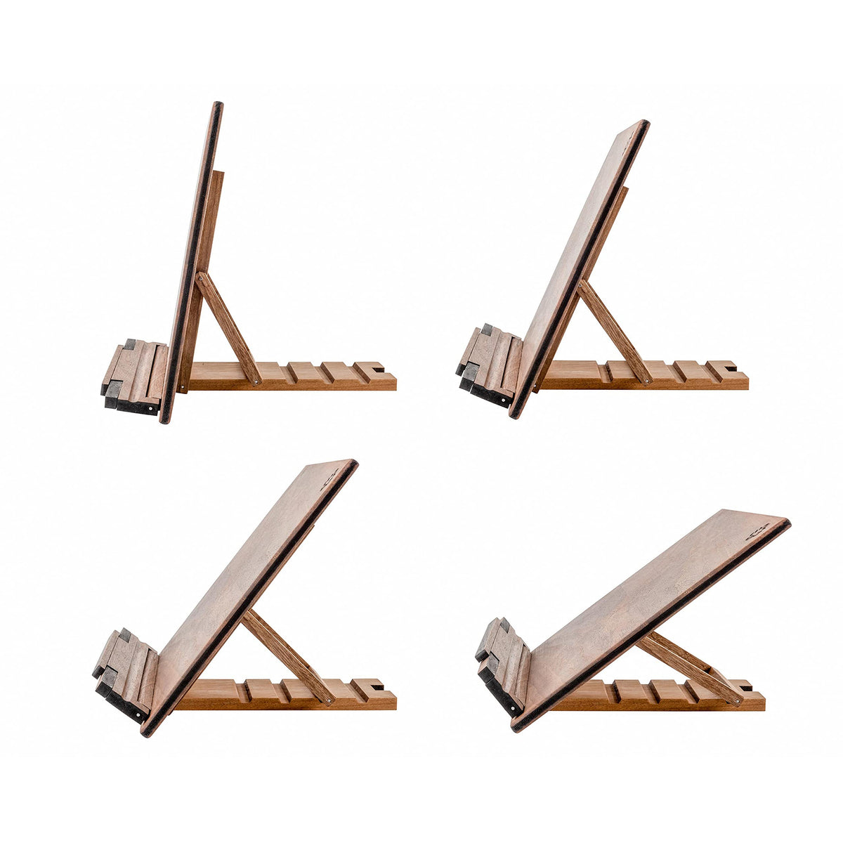 TILISMA tablet holder front pin secures tablets and books securely.