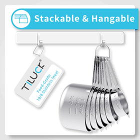 TILUCK dishwasher-safe measuring cups ready for easy cleanup after cooking