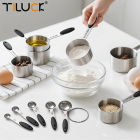 TILUCK dishwasher-safe set cleans easily after cooking and baking tasks.