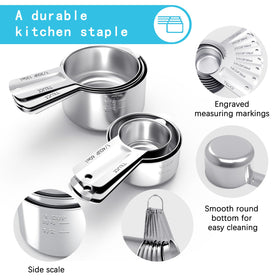 TILUCK cups with engraved size marks for quick, accurate measuring while cooking