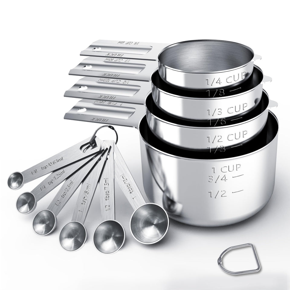 TILUCK stainless steel measuring cups for accurate dry measurements in cooking