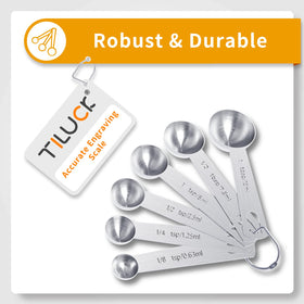 TILUCK engraved size marks on cups and spoons for quick reads