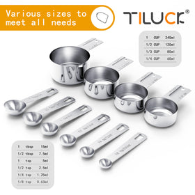 TILUCK stainless steel measuring spoons for precise small quantities