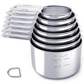 TILUCK seven-piece stainless steel measuring cups set for precise baking and cooking