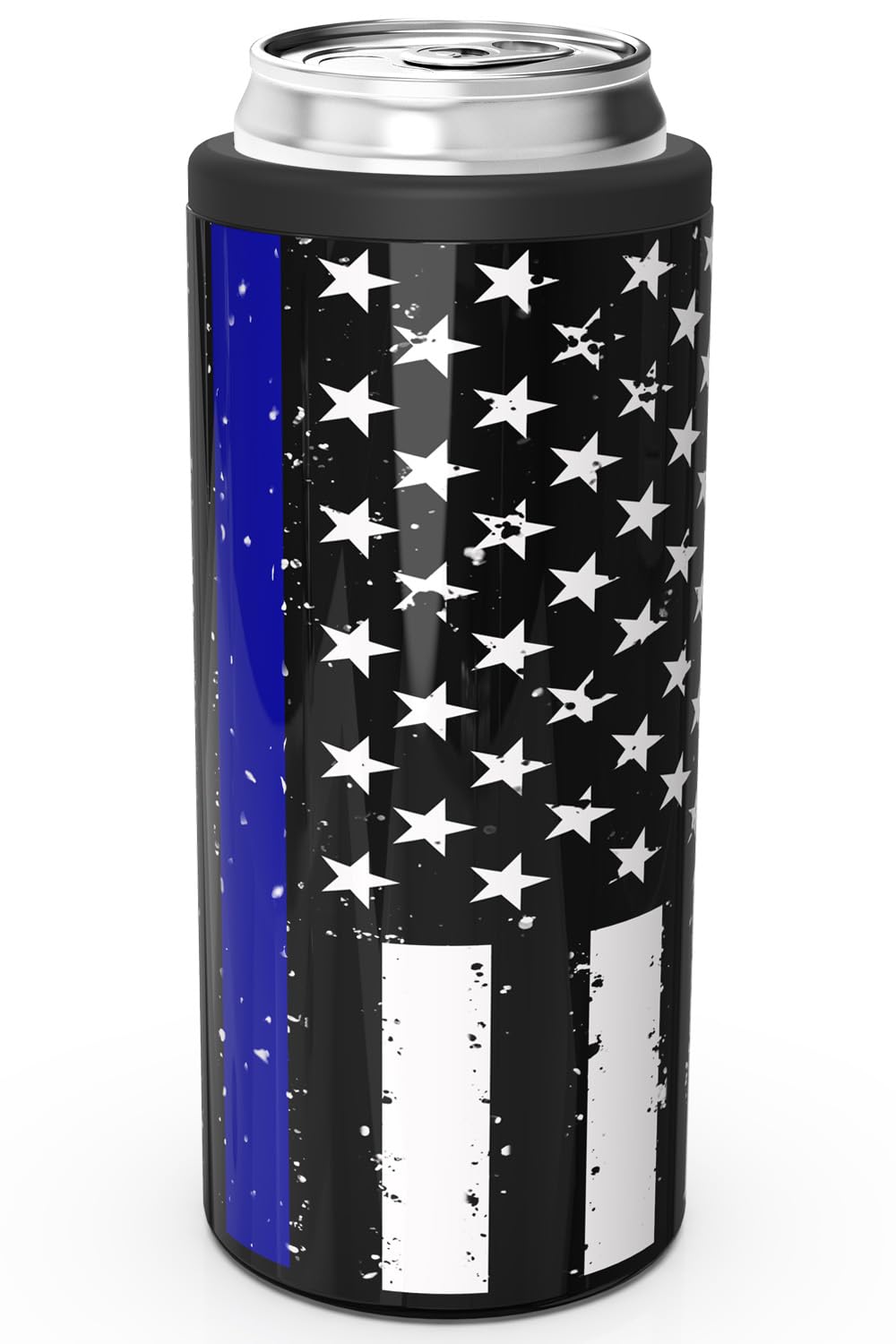 TILUCK Skinny Can Cooler front view for slim 12 oz cans.