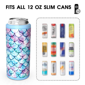 TILUCK Skinny Can Cooler push-lock secures your can for easy one-handed access