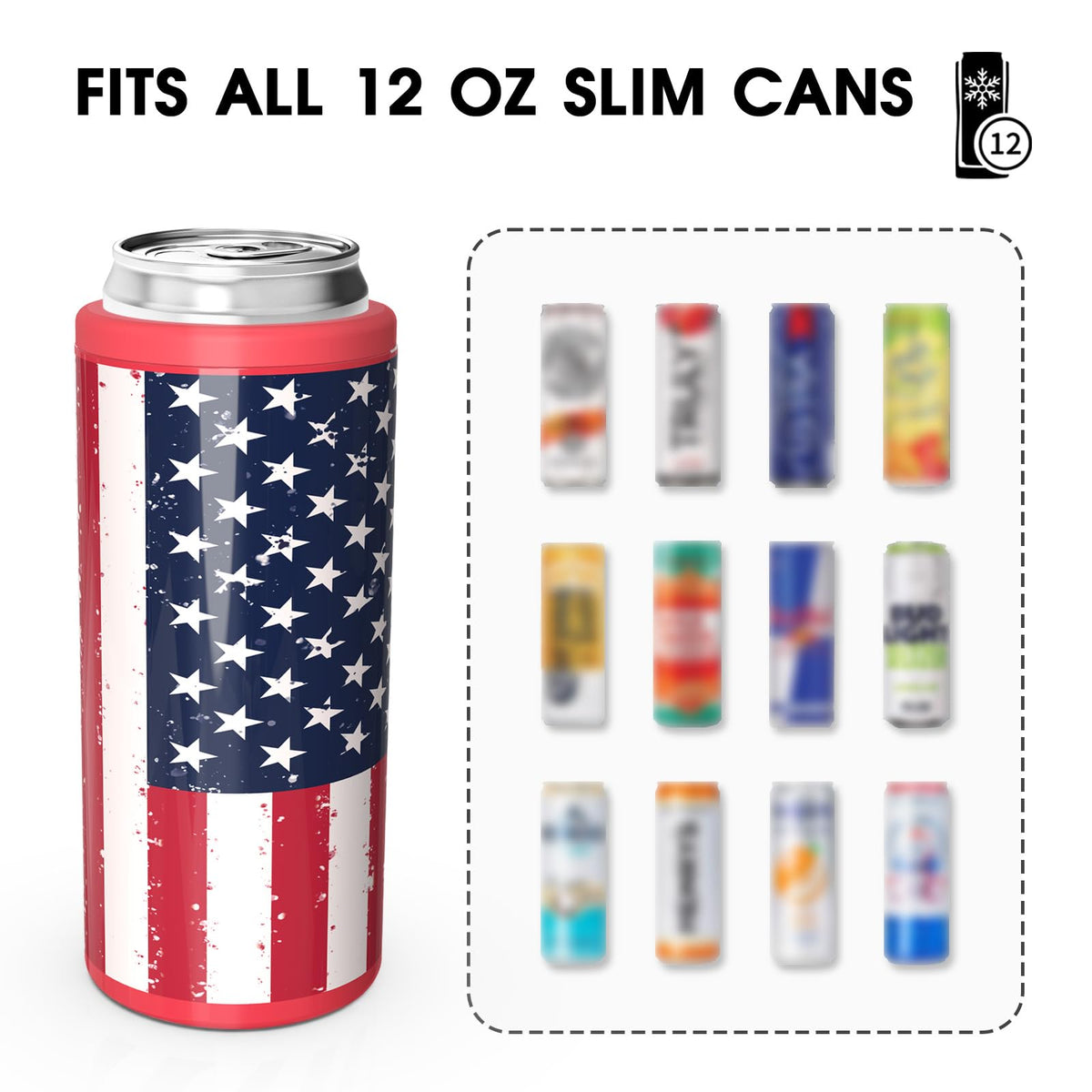 TILUCK Skinny Can Cooler features BPA-free interior and sleek finish for style and safety.
