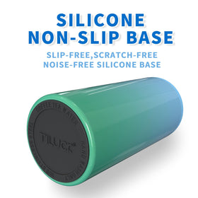 TILUCK Skinny Can Cooler teal gradient in-use at bar or pool party