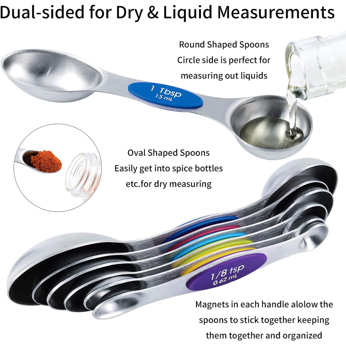 TILUCK spoons with buckle for convenient hanging storage