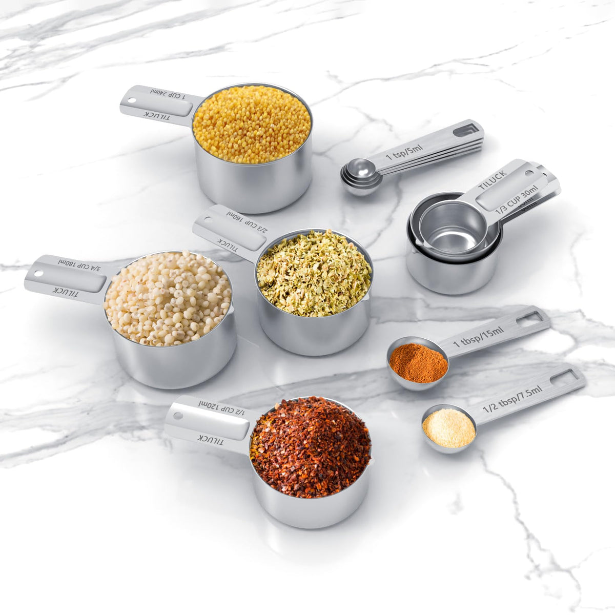 TILUCK stackable design saves cabinet space in your kitchen.