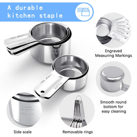 TILUCK stainless steel measuring cup 3/4 cup for larger ingredient portions in cooking