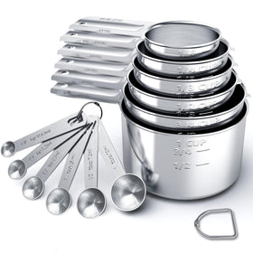 TILUCK stainless steel measuring cups, six-piece set for precise cooking.