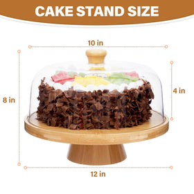 Timboops Home bamboo stand provides natural warmth and supportive base for desserts.
