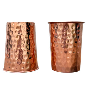 Timbrio hammered copper cups set for water, durable and stylish for everyday use.