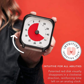 TIME TIMER 60-minute-countdown-disk clearly displays remaining time at a glance.