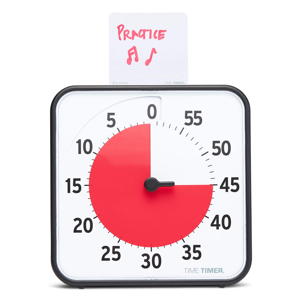 TIME TIMER 8 inch visual timer with red disk indicating time remaining for focus.