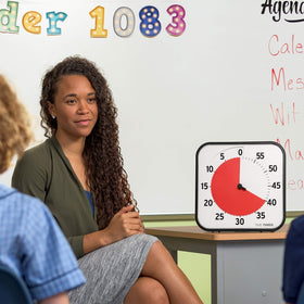 Time Timer dry erase activity card keeps tasks visible and editable during study sessions.
