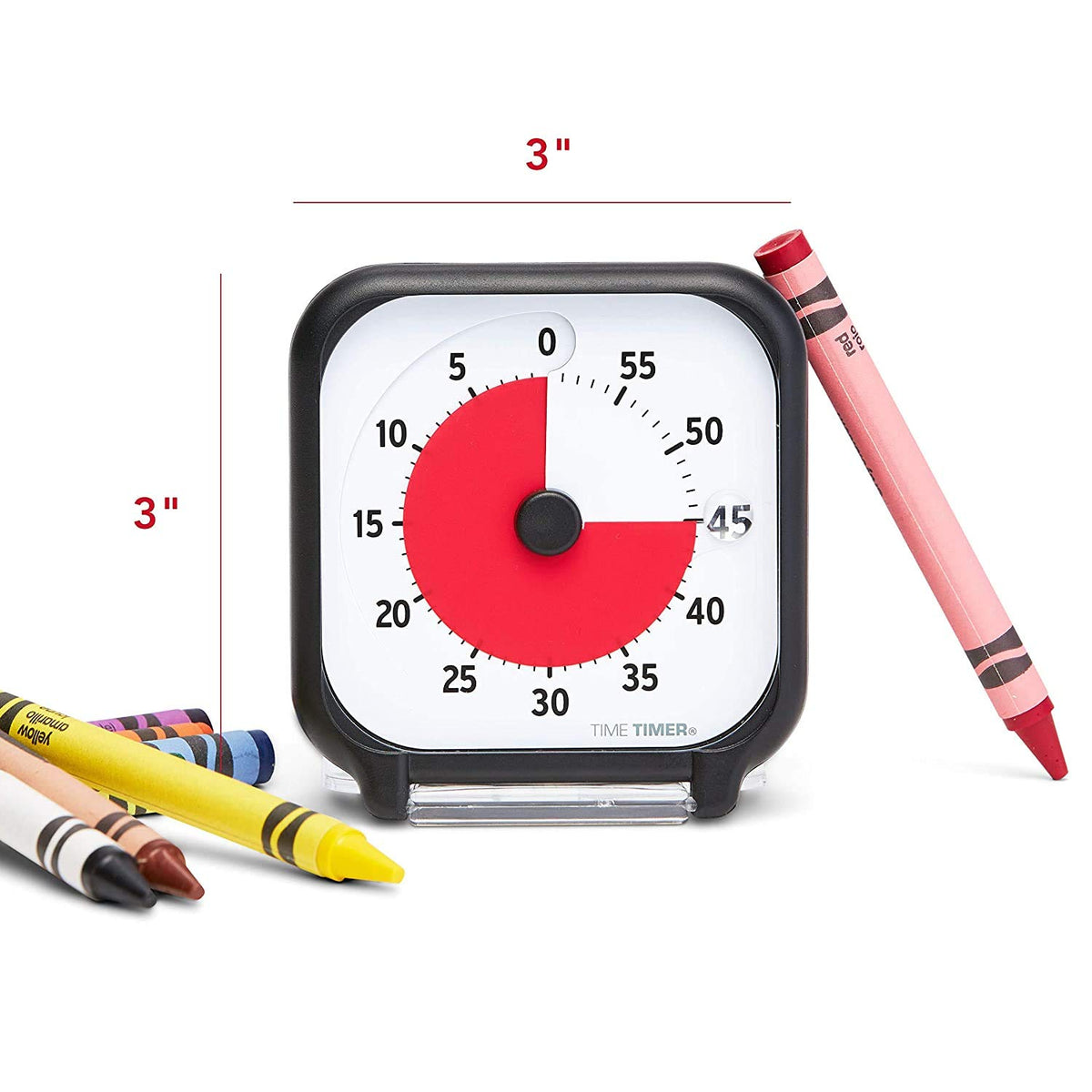 TIME TIMER enhanced-red-disk improves visibility for smoother transitions.