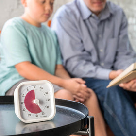 Time Timer Home MOD optional audible alert offers a quiet-friendly option for focused work