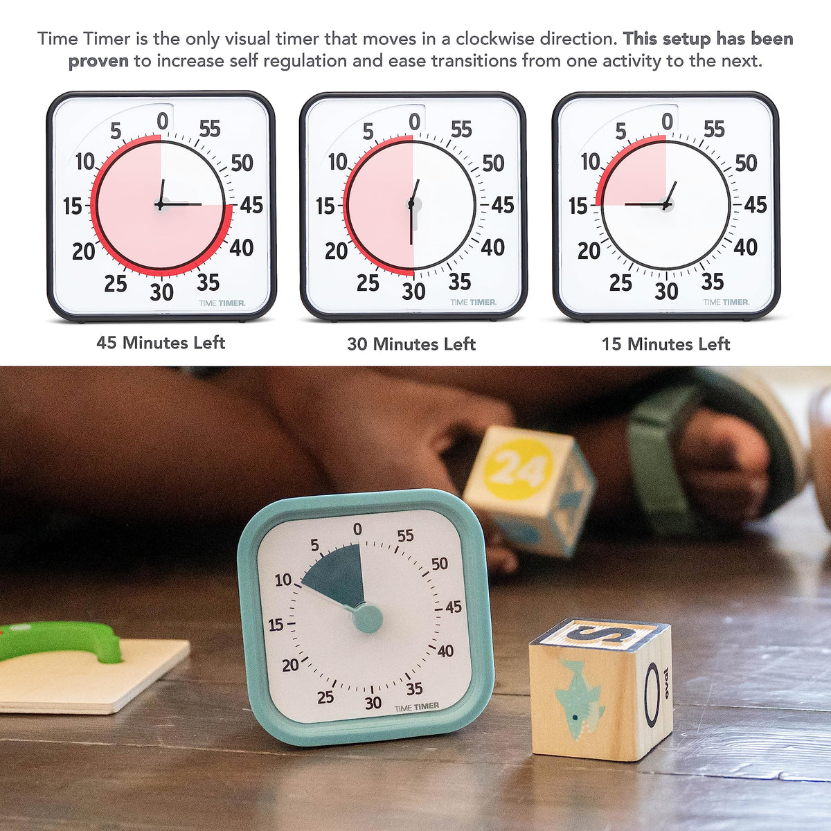 Time Timer MOD Lake Day Blue silicone covers personalize learning spaces