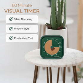 TIME TIMER MOD Home Metallic Forest setup on a desk demonstrates easy time management.