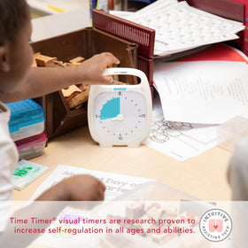 TIME TIMER Plus 20min center-knob for easy hand adjustments during routines.