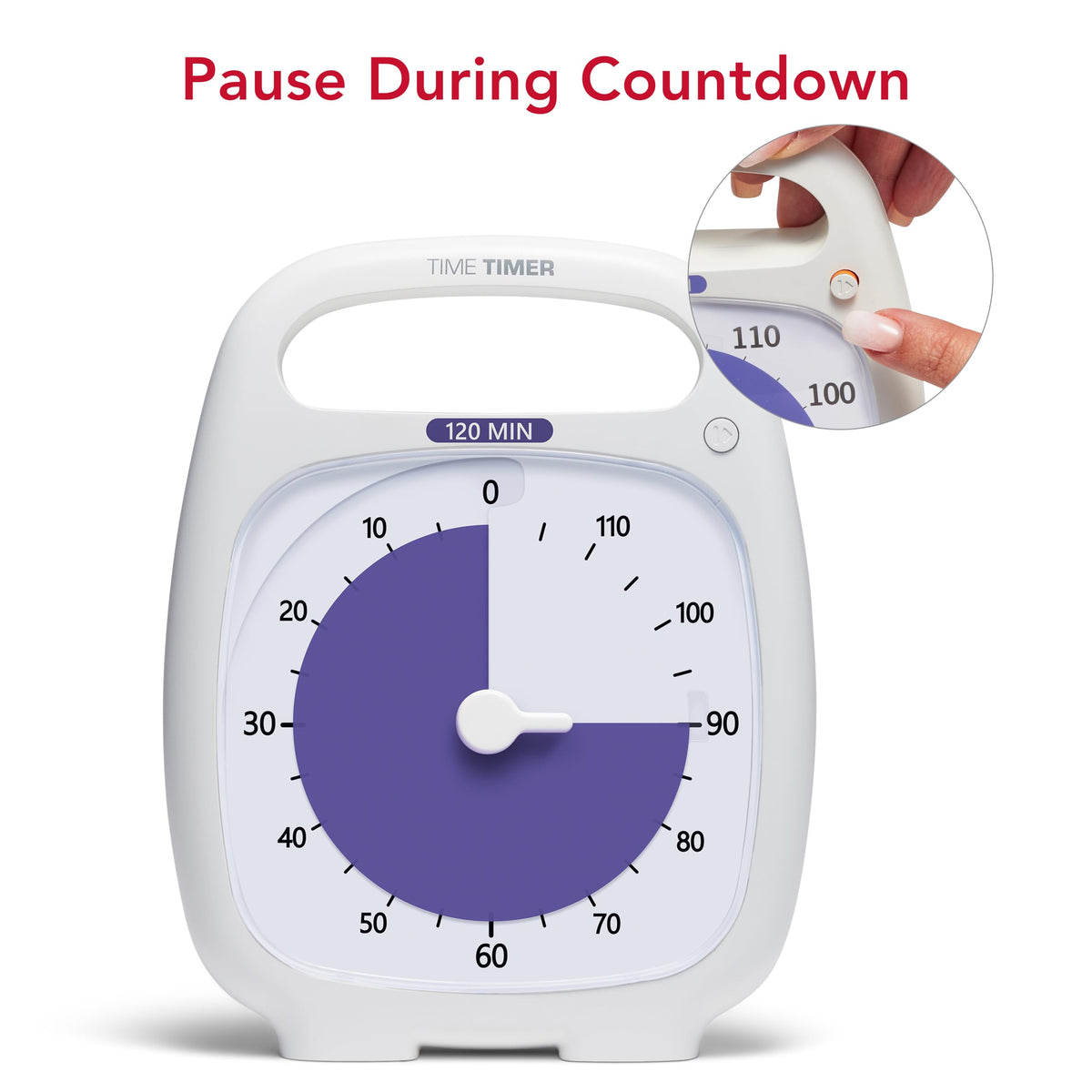 TIME TIMER PLUS back volume control lets you tailor alerts for quiet environments