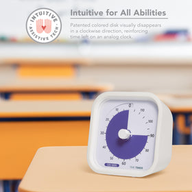 TIME TIMER quiet countdown supports studying, testing, or meetings without ticking.