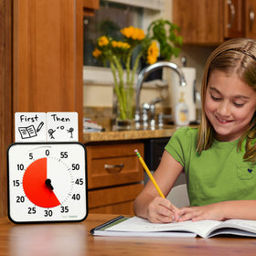 TIME TIMER wall mount or desk stand offers flexible placement options.
